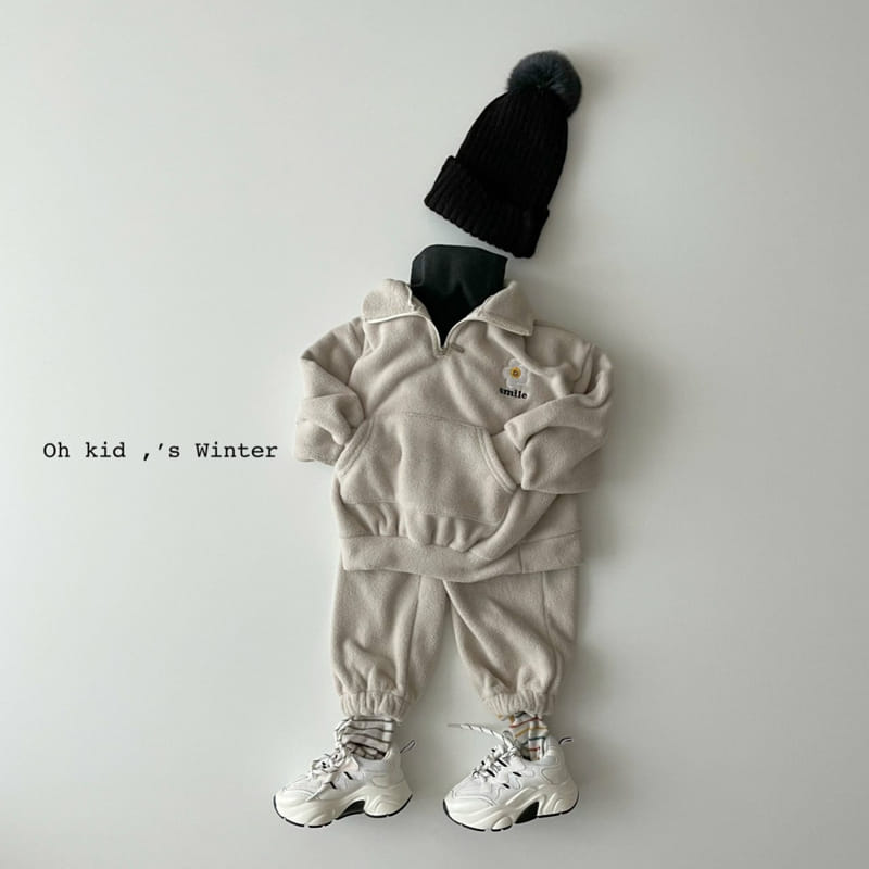 OH KID - Korean Children Fashion - #Kfashion4kids - Cozy Smile Top Bottom Set - 8