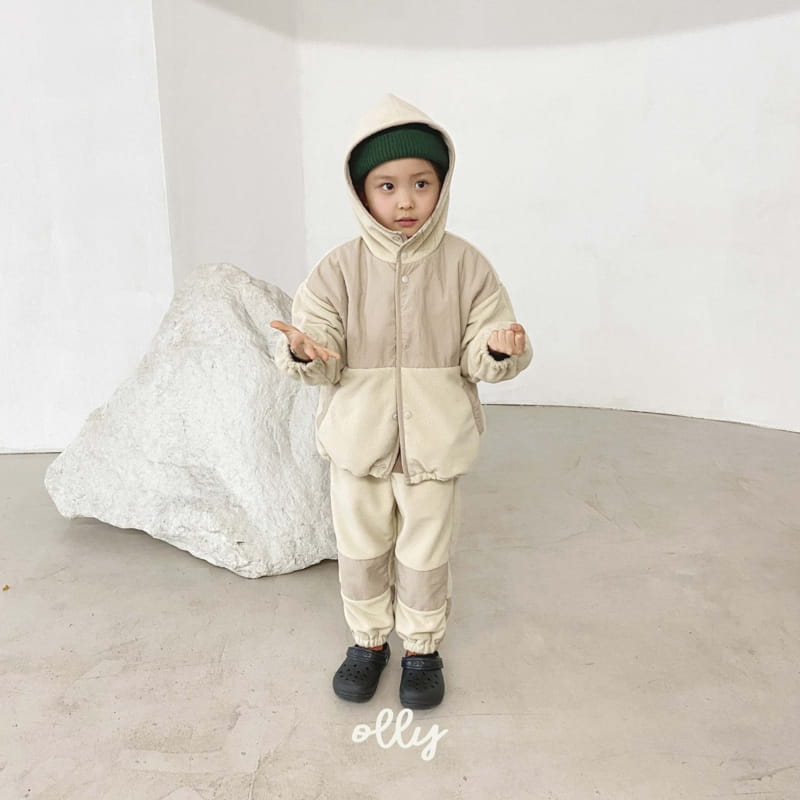 OLLYMARKET - Korean Children Fashion - #Kfashion4kids - Fleece Color Top Bottom Set - 6