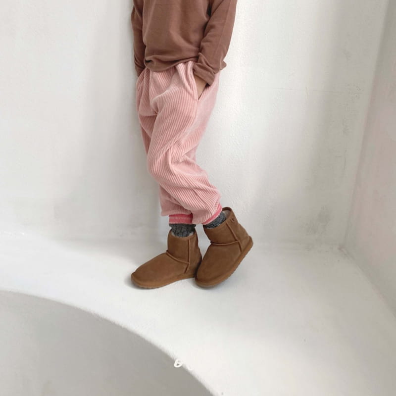 OLLYMARKET - Korean Children Fashion - #Kfashion4kids - Rib Knit Fleece Pants
