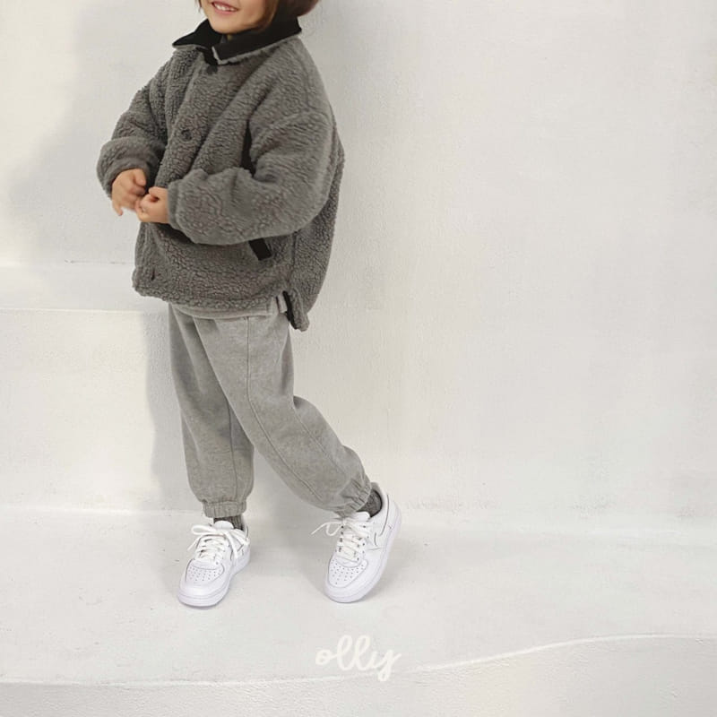 OLLYMARKET - Korean Children Fashion - #Kfashion4kids - Fleece Detail Top Bottom Set - 12