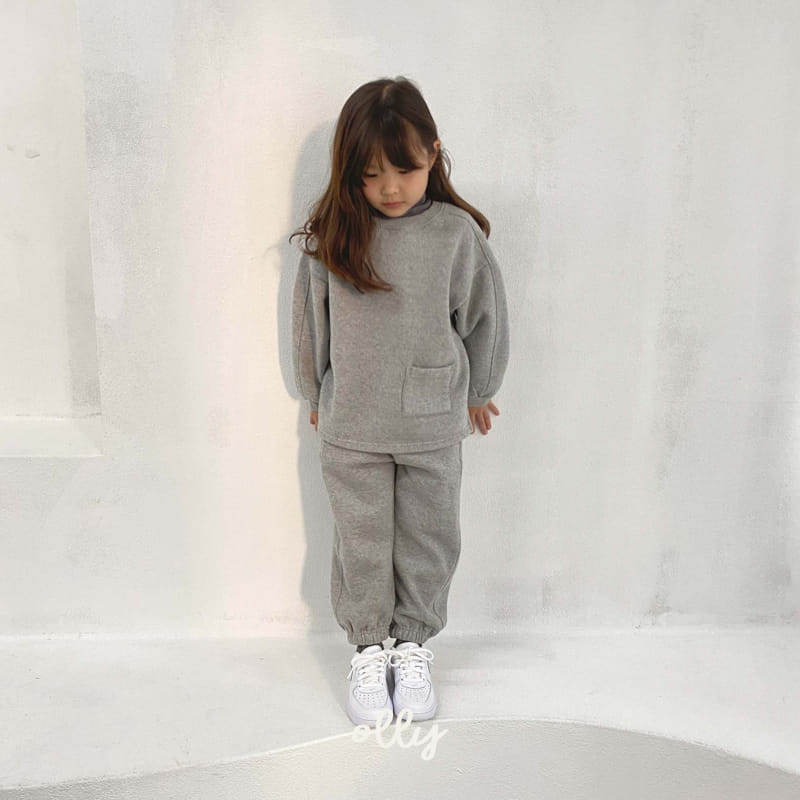 OLLYMARKET - Korean Children Fashion - #Kfashion4kids - Fleece Detail Top Bottom Set - 5