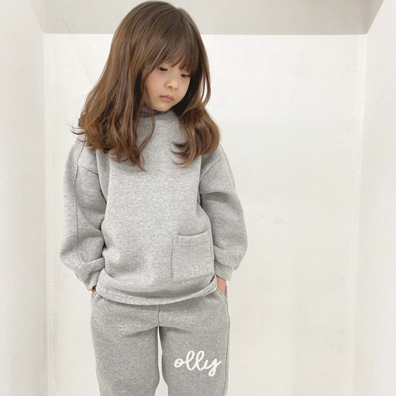 OLLYMARKET - Korean Children Fashion - #Kfashion4kids - Fleece Detail Top Bottom Set - 7