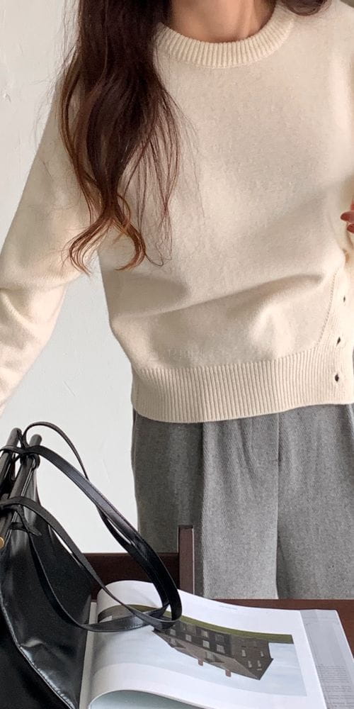 OOH AND AAH - Korean Children Fashion - #Kfashion4kids - Side Button Cash Knit Tee - 6