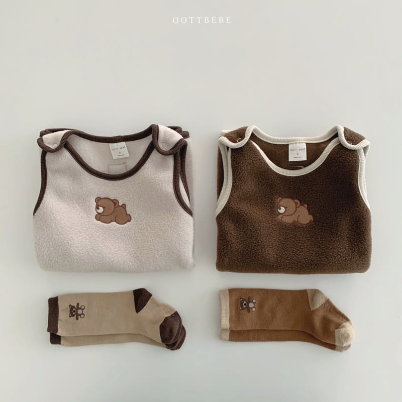 OOTT BEBE - Korean Children Fashion - #Kfashion4kids - Podong Bear Sleep Vest - 11