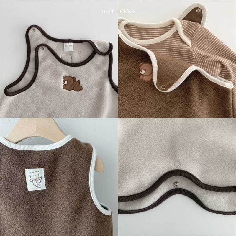 OOTT BEBE - Korean Children Fashion - #Kfashion4kids - Podong Bear Sleep Vest - 3