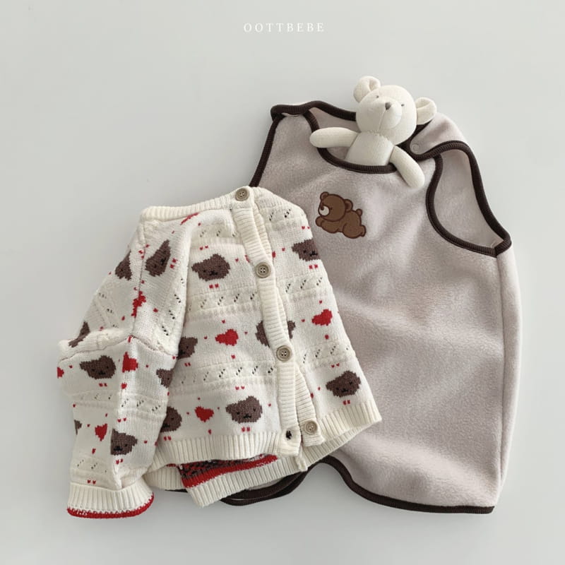 OOTT BEBE - Korean Children Fashion - #Kfashion4kids - Podong Bear Sleep Vest - 7