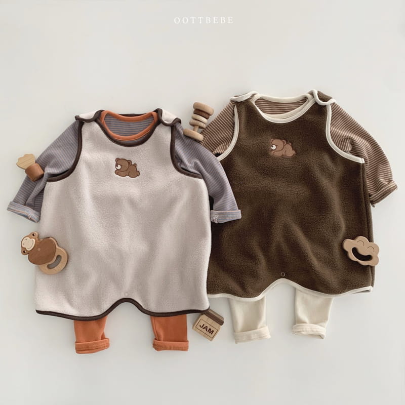OOTT BEBE - Korean Children Fashion - #Kfashion4kids - Podong Bear Sleep Vest - 8