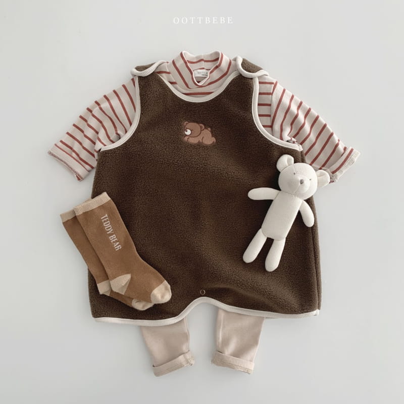 OOTT BEBE - Korean Children Fashion - #Kfashion4kids - Podong Bear Sleep Vest - 9