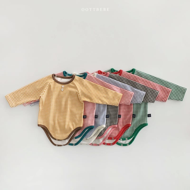 OOTT BEBE - Korean Children Fashion - #Kfashion4kids - Check Day Bodysuit - 8