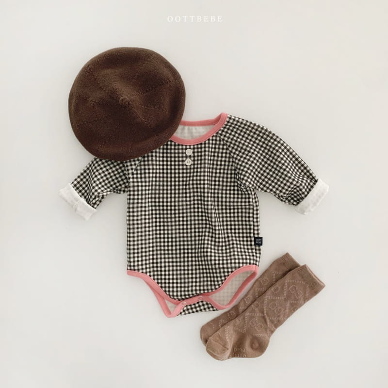 OOTT BEBE - Korean Children Fashion - #Kfashion4kids - Check Day Bodysuit - 9