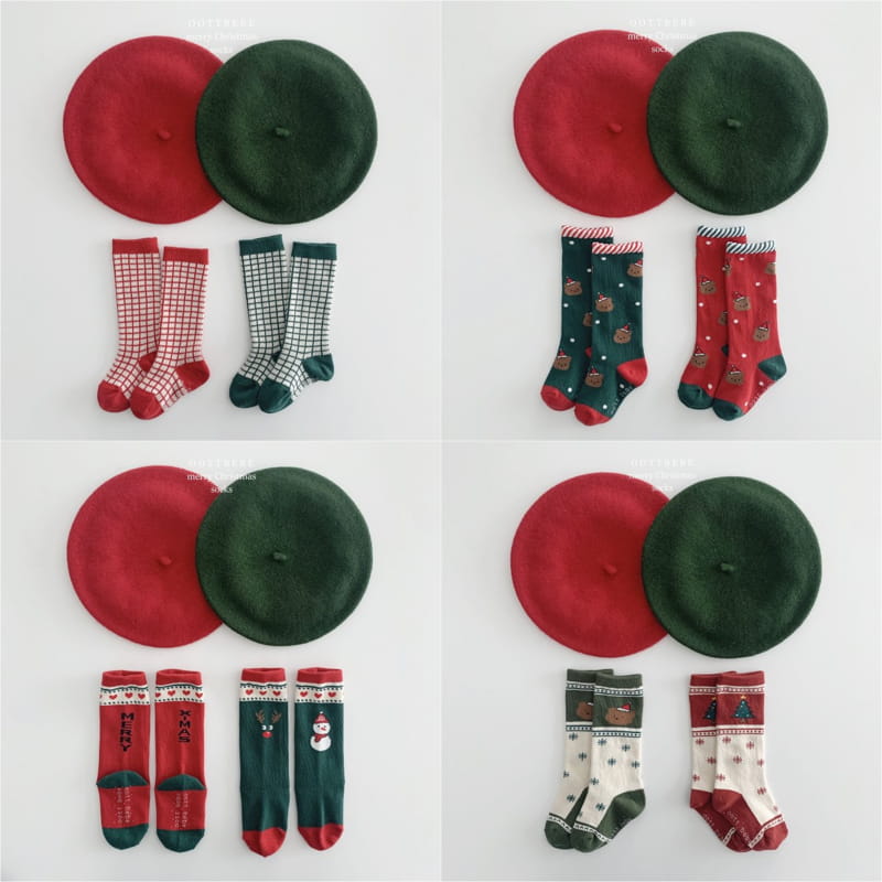 OOTT BEBE - Korean Children Fashion - #Kfashion4kids - Santa Bear Knee Socks [set of 4] - 2