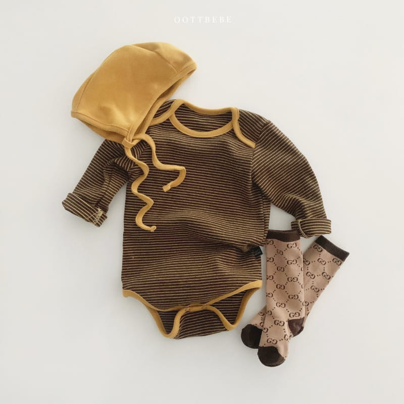 OOTT BEBE - Korean Children Fashion - #Kfashion4kids - Oott Kaji Bodysuit with Bonnet - 10
