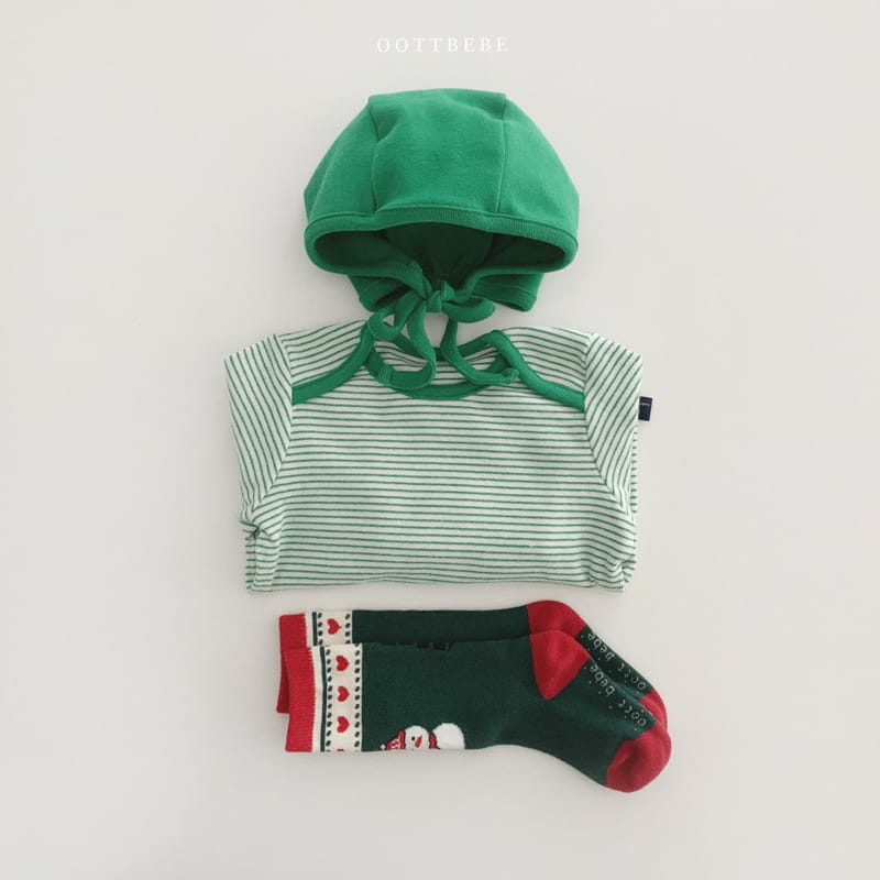 OOTT BEBE - Korean Children Fashion - #Kfashion4kids - Oott Kaji Bodysuit with Bonnet - 6