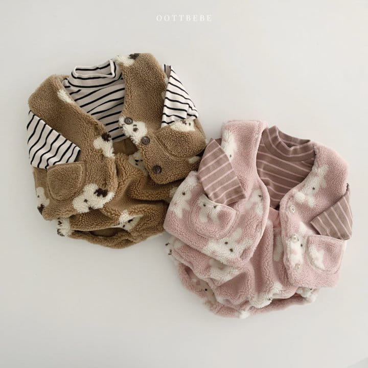 OOTT BEBE - Korean Children Fashion - #Kfashion4kids - Squirrel Rabbit Top Bottom Set - 10