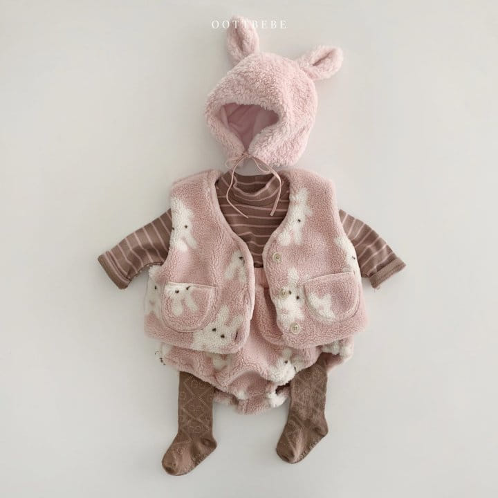 OOTT BEBE - Korean Children Fashion - #Kfashion4kids - Squirrel Rabbit Top Bottom Set - 5
