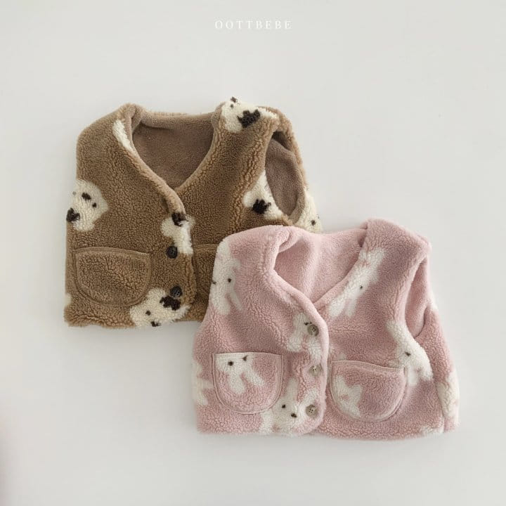 OOTT BEBE - Korean Children Fashion - #Kfashion4kids - Squirrel Rabbit Top Bottom Set - 6