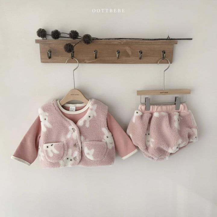 OOTT BEBE - Korean Children Fashion - #Kfashion4kids - Squirrel Rabbit Top Bottom Set - 8