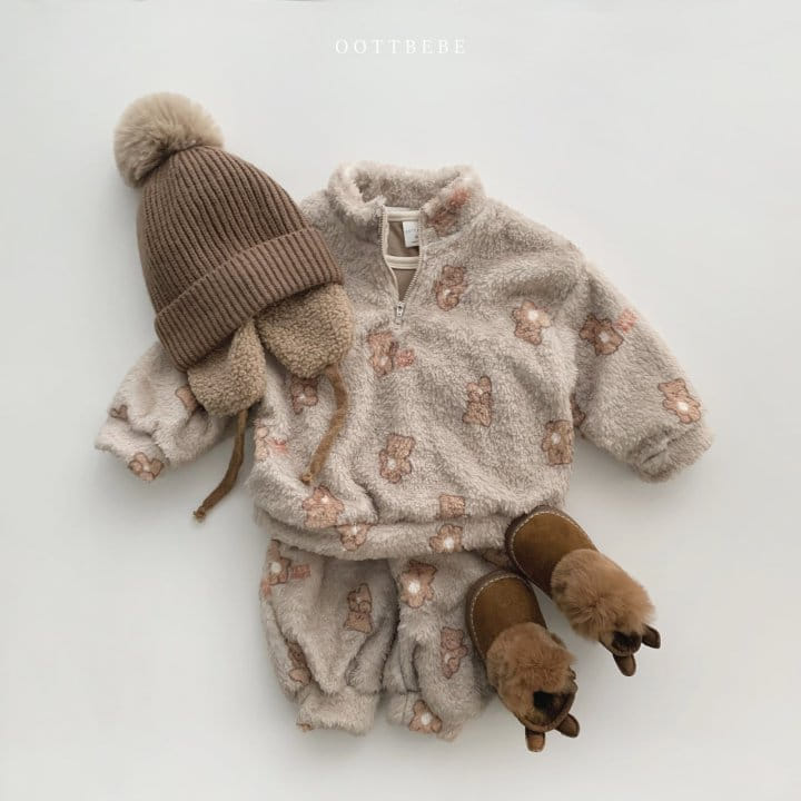 OOTT BEBE - Korean Children Fashion - #Kfashion4kids - Cozy Anorak Top Bottom Set - 2