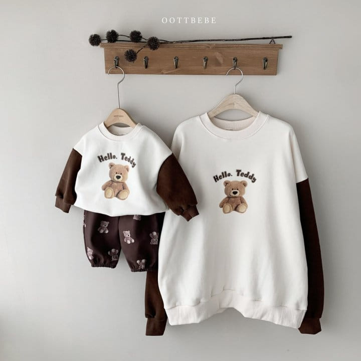 OOTT BEBE - Korean Children Fashion - #Kfashion4kids - Hello Bear Sweatshirt with Mom - 2
