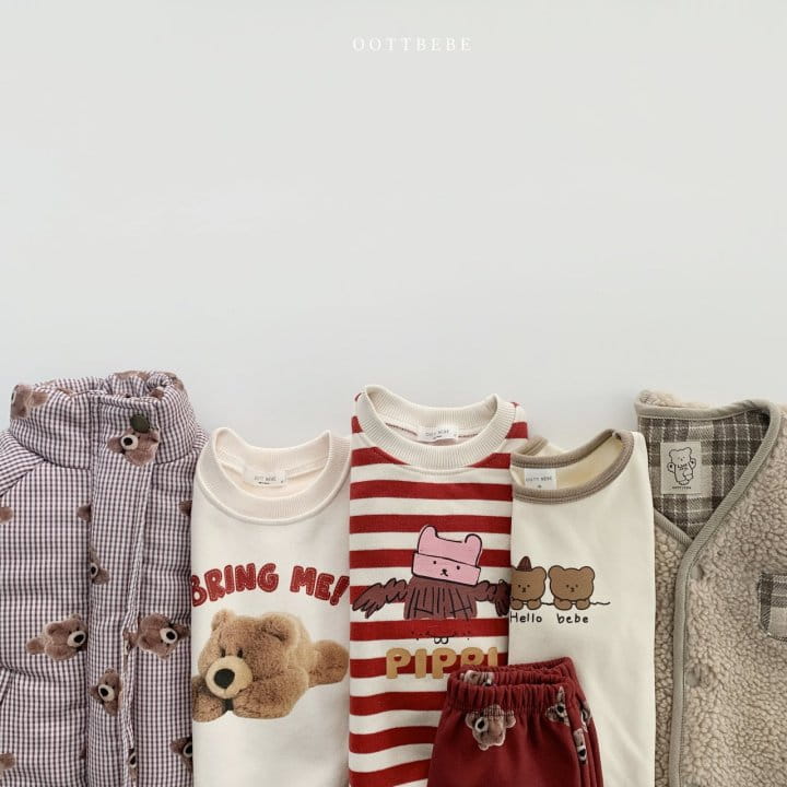 OOTT BEBE - Korean Children Fashion - #Kfashion4kids - Hello Bear Sweatshirt with Mom - 4