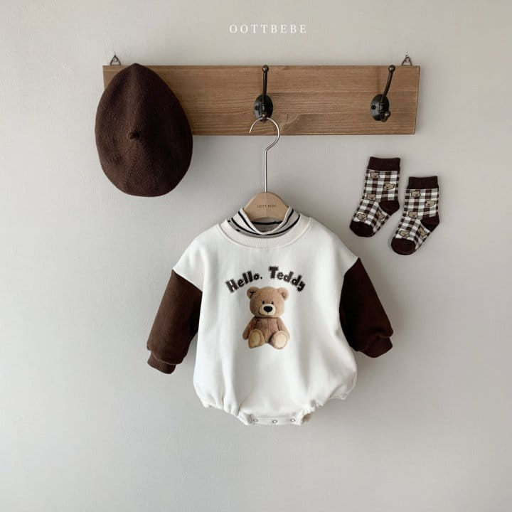 OOTT BEBE - Korean Children Fashion - #Kfashion4kids - Hello Bear Bodysuit - 12