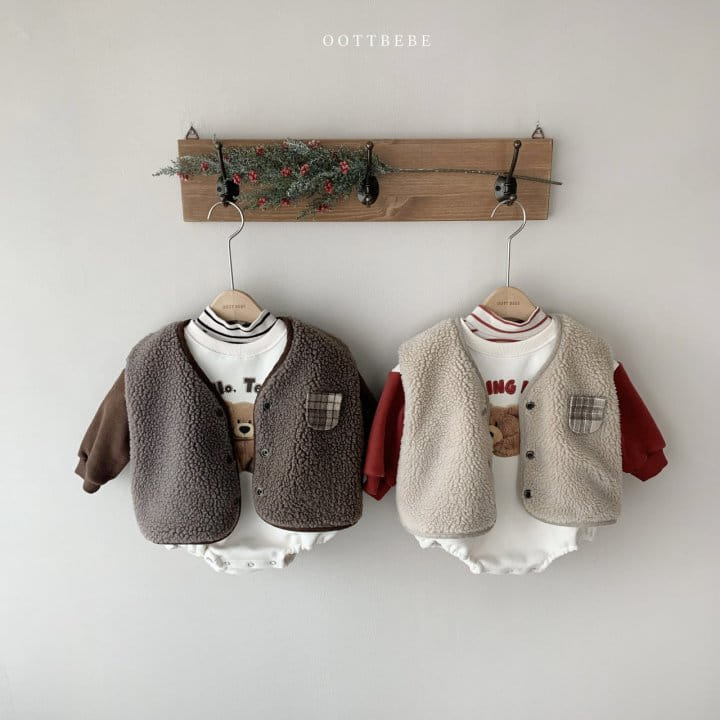 OOTT BEBE - Korean Children Fashion - #Kfashion4kids - Hello Bear Bodysuit - 2