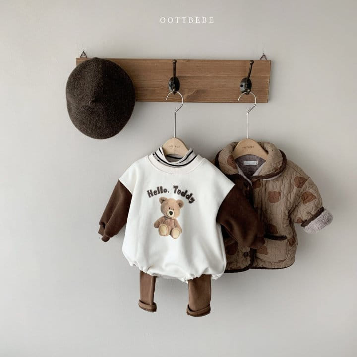 OOTT BEBE - Korean Children Fashion - #Kfashion4kids - Hello Bear Bodysuit - 4