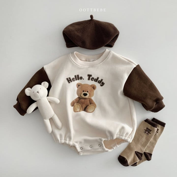 OOTT BEBE - Korean Children Fashion - #Kfashion4kids - Hello Bear Bodysuit - 5