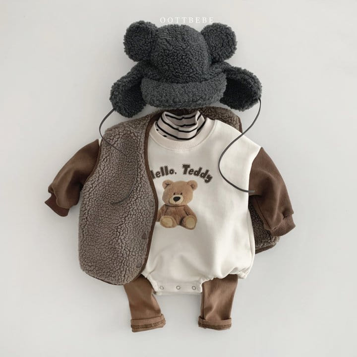 OOTT BEBE - Korean Children Fashion - #Kfashion4kids - Hello Bear Bodysuit - 7