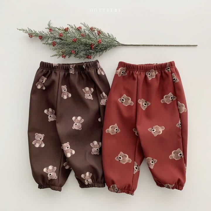 OOTT BEBE - Korean Children Fashion - #Kfashion4kids - Bear Look Jogger Pants