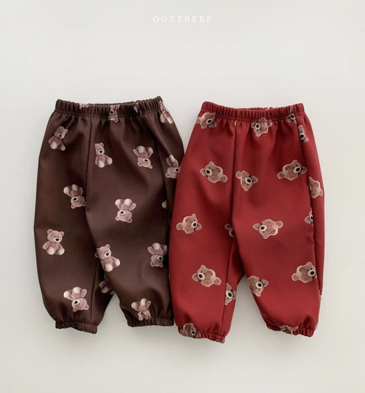 OOTT BEBE - Korean Children Fashion - #Kfashion4kids - Bear Look Jogger Pants - 3