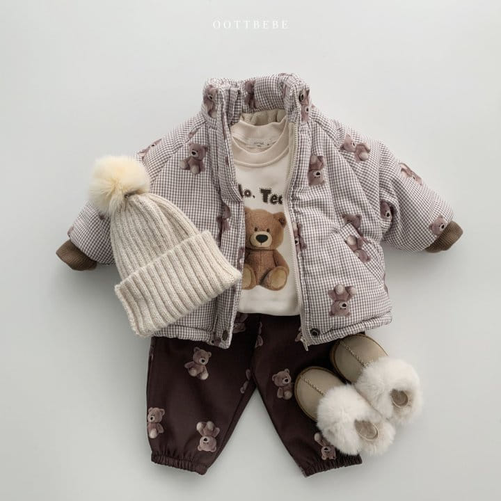 OOTT BEBE - Korean Children Fashion - #Kfashion4kids - Bear Look Jogger Pants - 4