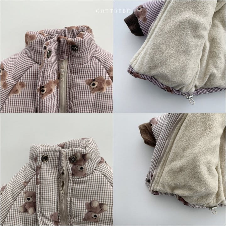 OOTT BEBE - Korean Children Fashion - #Kfashion4kids - Check Teddy Jumper