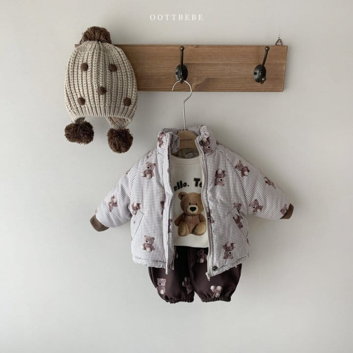OOTT BEBE - Korean Children Fashion - #Kfashion4kids - Check Teddy Jumper - 10