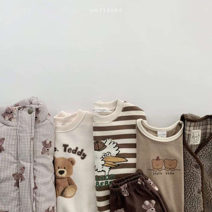 OOTT BEBE - Korean Children Fashion - #Kfashion4kids - Check Teddy Jumper - 11