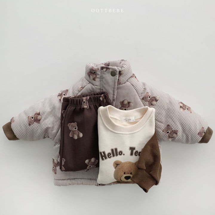 OOTT BEBE - Korean Children Fashion - #Kfashion4kids - Check Teddy Jumper - 12