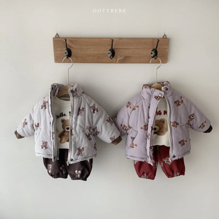 OOTT BEBE - Korean Children Fashion - #Kfashion4kids - Check Teddy Jumper - 2