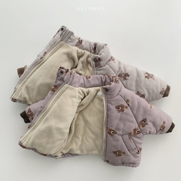 OOTT BEBE - Korean Children Fashion - #Kfashion4kids - Check Teddy Jumper - 4