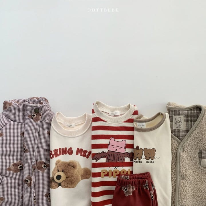 OOTT BEBE - Korean Children Fashion - #Kfashion4kids - Check Teddy Jumper - 6