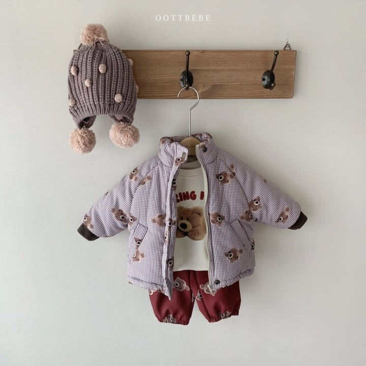 OOTT BEBE - Korean Children Fashion - #Kfashion4kids - Check Teddy Jumper - 8