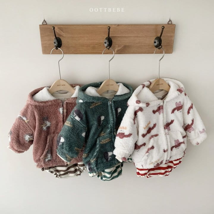 OOTT BEBE - Korean Children Fashion - #Kfashion4kids - Sketch Hoody Zip-up