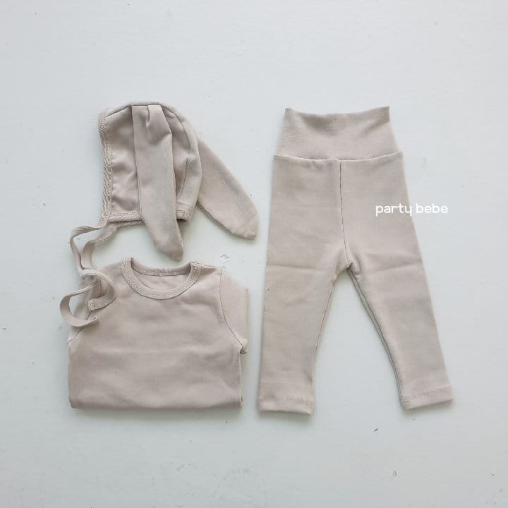 PARTY KIDS - Korean Children Fashion - #Kfashion4kids - Rabbit Bodysuit with Bonnet