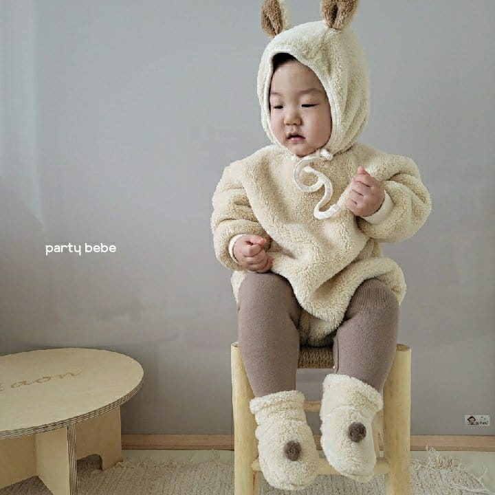 PARTY KIDS - Korean Children Fashion - #Kfashion4kids - Eco Fluffy Bear Bodysuit with Bonnet