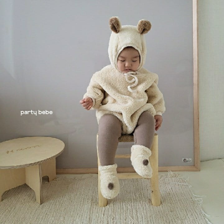 PARTY KIDS - Korean Children Fashion - #Kfashion4kids - Eco Fluffy Bear Bodysuit with Bonnet - 2