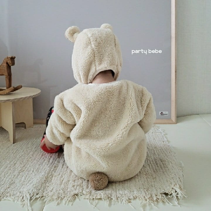 PARTY KIDS - Korean Children Fashion - #Kfashion4kids - Eco Fluffy Bear Bodysuit with Bonnet - 3