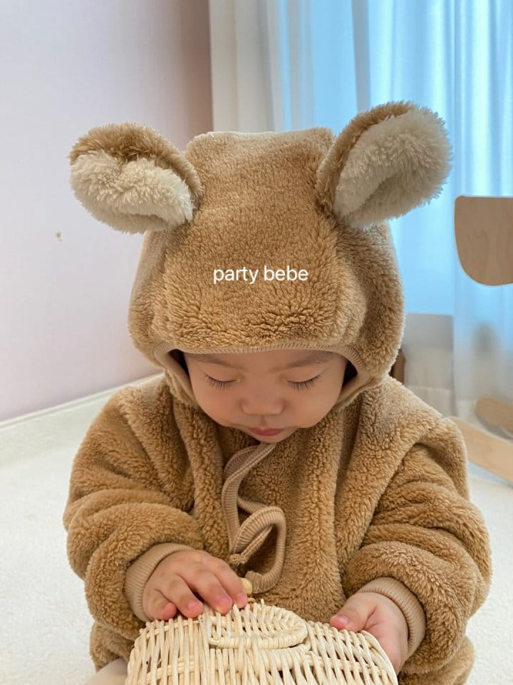 PARTY KIDS - Korean Children Fashion - #Kfashion4kids - Eco Fluffy Bear Bodysuit with Bonnet - 6