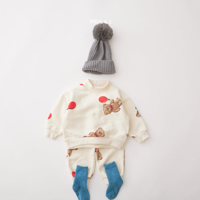 PAUL & J - Korean Children Fashion - #Kfashion4kids - Balloon Bear Top Bottom Set - 7