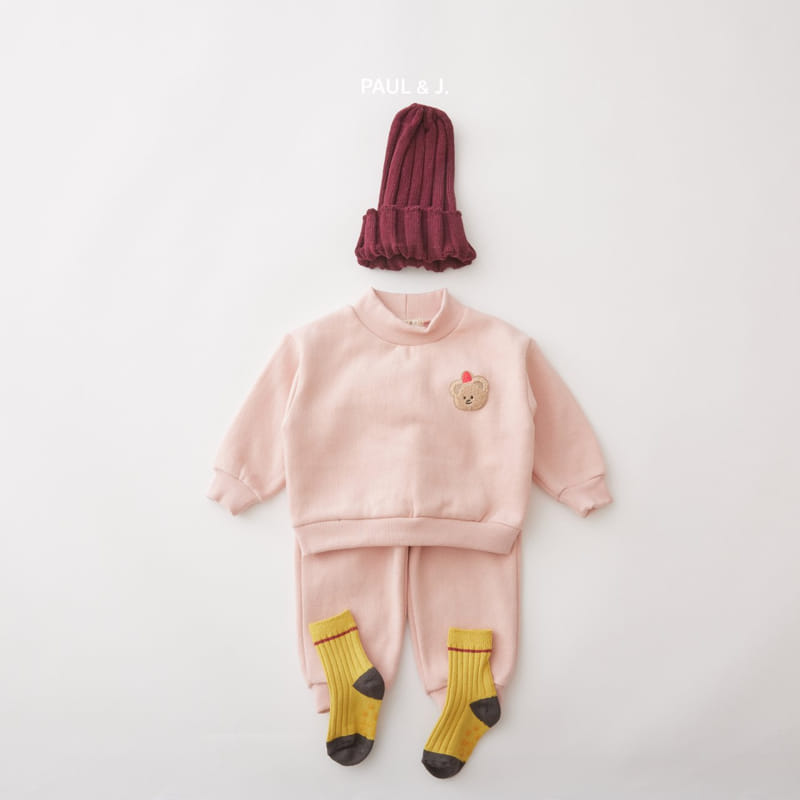 PAUL & J - Korean Children Fashion - #Kfashion4kids - Bear Embroidery Top Bottom Set - 8