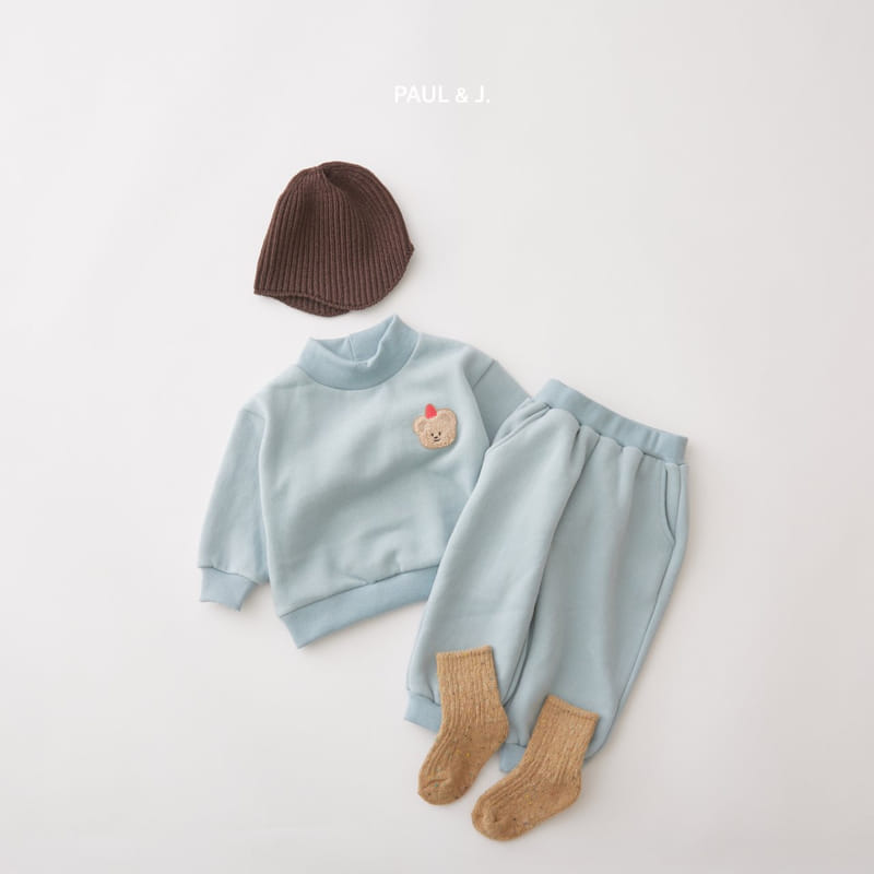 PAUL & J - Korean Children Fashion - #Kfashion4kids - Bear Embroidery Top Bottom Set - 9
