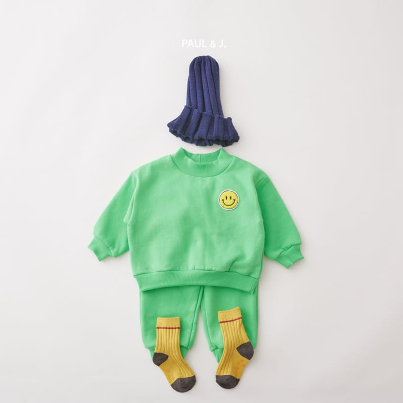 PAUL & J - Korean Children Fashion - #Kfashion4kids - Smile Top Bottom Set - 9